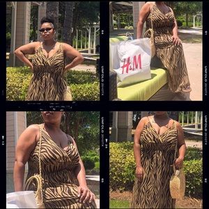 Brown Zebra Print Dress